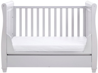 Babymore Eva Sleigh Drop Side Cot Bed - Grey | Baby Snooze
