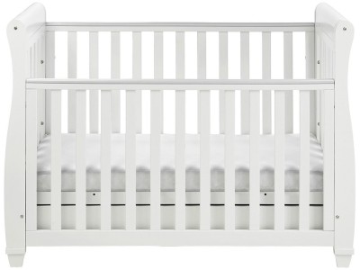 Babymore Eva Sleigh Drop Side Cot Bed - White | Baby Snooze