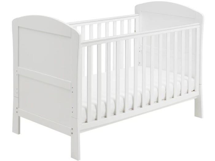 Babymore Aston Drop Side Cot Bed – White | Baby Snooze