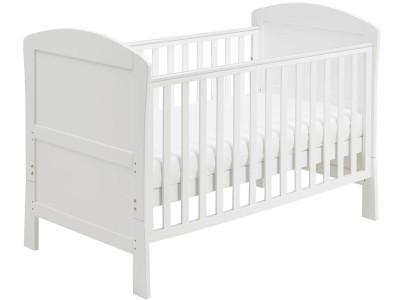 Babymore Aston Drop Side Cot Bed – White | Baby Snooze