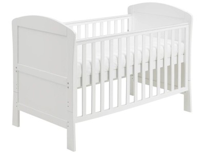 Babymore Aston Drop Side Cot Bed – White | Baby Snooze