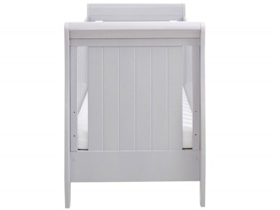 Babymore Stella Sleigh Drop Side Cot Bed – Grey | Baby Snooze
