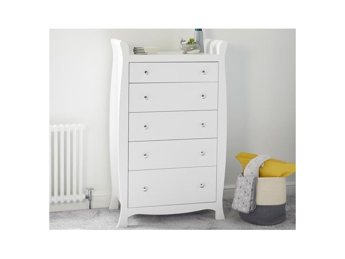 Ickle Bubba Snowdon Tall Chest - White | Baby Snooze