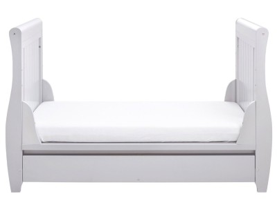 Babymore Stella Sleigh Drop Side Cot Bed – Grey | Baby Snooze