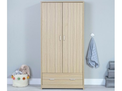 Babymore Luno Veni Nursery Wardrobe – Oak | Baby Snooze