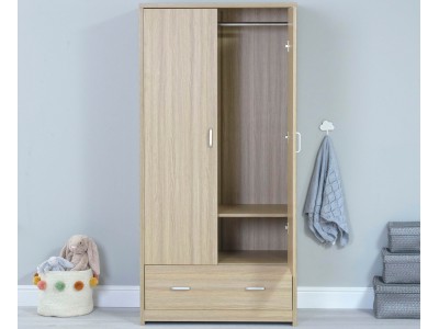 Babymore Luno Veni Nursery Wardrobe – Oak | Baby Snooze