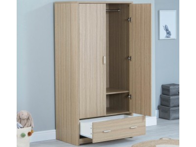 Babymore Luno Veni Nursery Wardrobe – Oak | Baby Snooze