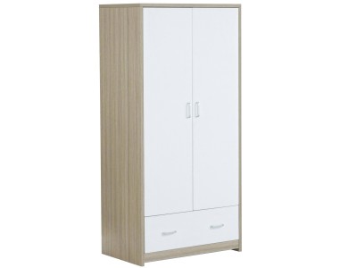 Babymore Luno Veni Wardrobe - White Oak | Baby Snooze