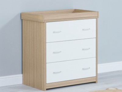 Luno Veni Chest Changing Unit – Oak White | Babymore 