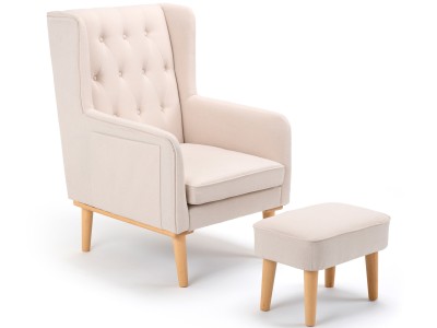 Lux Nursing Chair with Footstool – Cream | Babymore