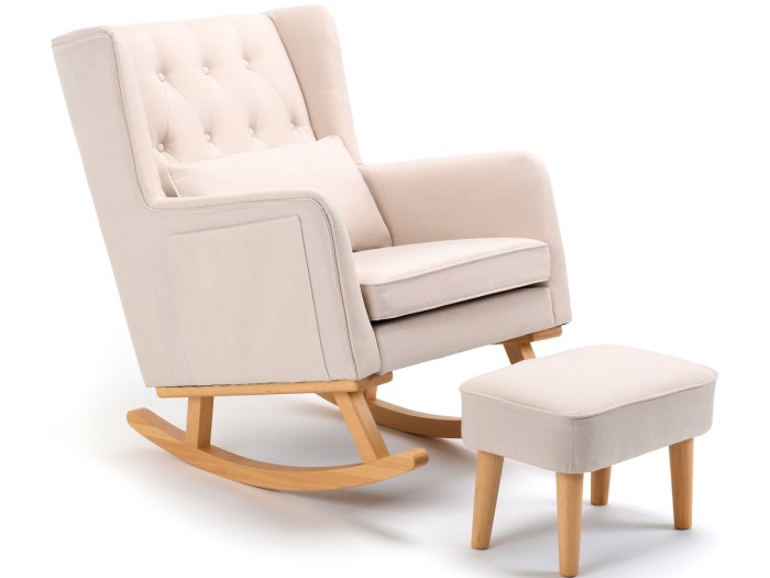 Lux Nursing Chair with Footstool – Cream | Babymore