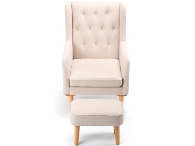 Lux Nursing Chair with Footstool – Cream | Babymore