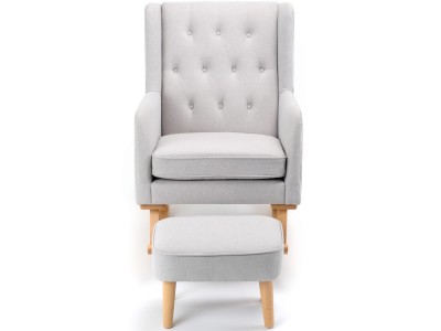 Lux Nursing Chair with Footstool – Grey | Babymore