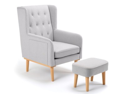 Lux Nursing Chair with Footstool – Grey | Babymore