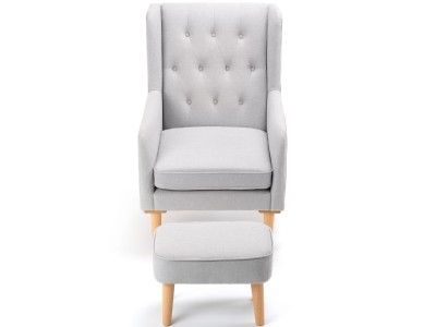 Lux Nursing Chair with Footstool – Grey | Babymore