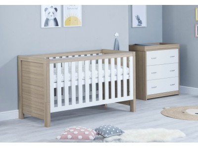 Babymore Luno 2 Piece Room Set - Oak White | Baby Snooze