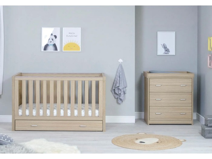 Luno 2 Piece Room Set With Drawer – Oak | Babymore