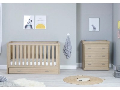 Luno 2 Piece Room Set With Drawer – Oak | Babymore