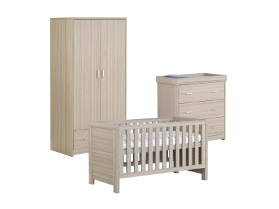 Babymore Luno 3 Piece Room Set – Oak | Baby Snooze