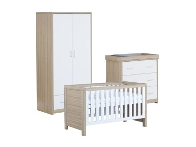Babymore Luno 3 Piece Room Set – Oak White | Baby Snooze