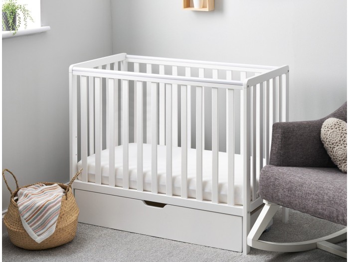 Obaby Bantam Space Saver Cot - White | Baby Snooze