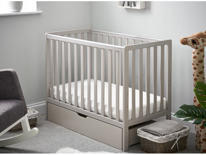 Obaby Bantam Space Saver Cot - Warm Grey | Baby Snooze
