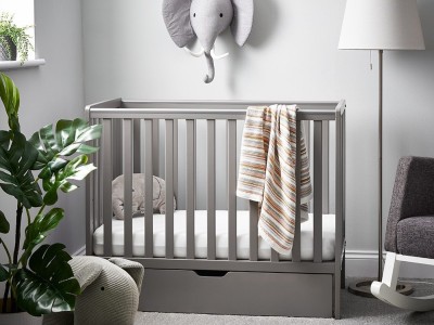 Obaby Bantam Space Saver Cot - Taupe Grey | Baby Snooze