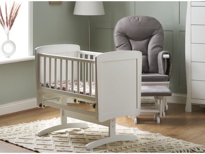 Obaby Gliding Crib - White | Baby Snooze