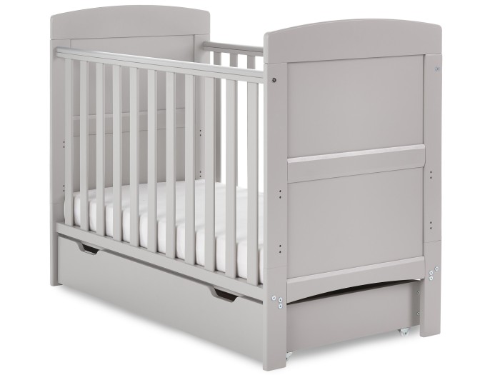 Obaby Grace Mini Cot Bed - Warm Grey | Baby Snooze