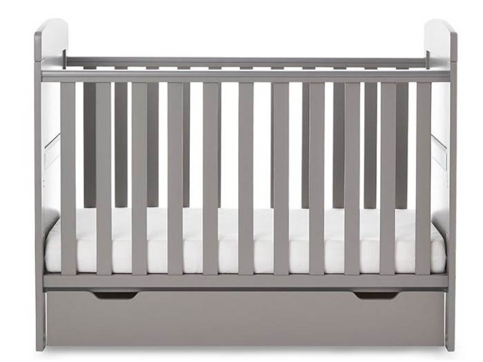 Obaby Grace Mini Cot Bed - Taupe Grey | Baby Snooze