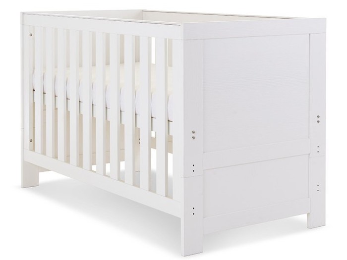Obaby Nika Cot Bed - White Wash | Baby Snooze