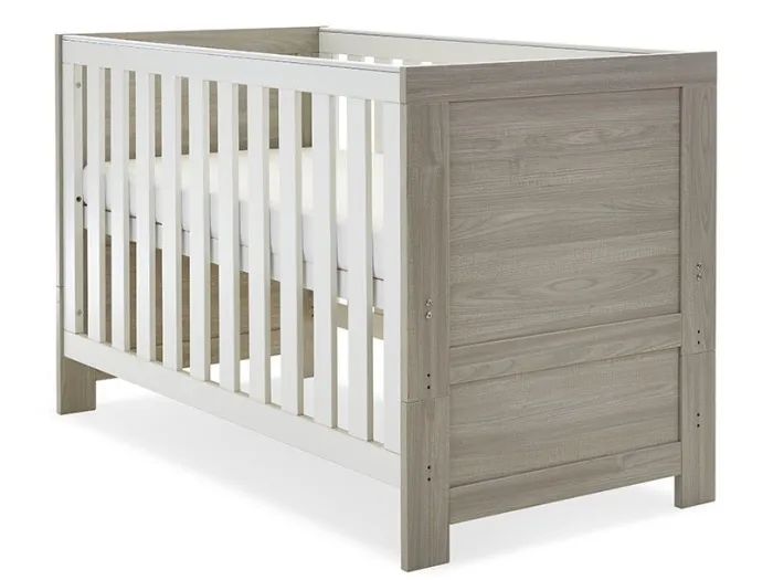 Obaby Nika Cot Bed - Grey Wash & White | Baby Snooze