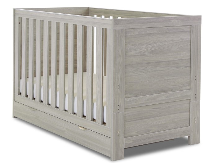 Obaby Nika Cot Bed - Grey Wash | Baby Snooze