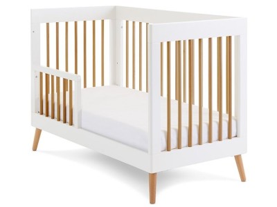 Obaby Maya Mini Cot Bed - White with Natural | Baby Snooze