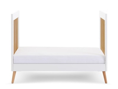 Obaby Maya Mini Cot Bed - White with Natural | Baby Snooze