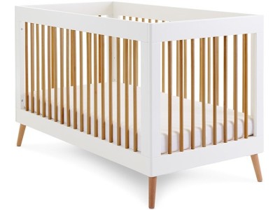 Obaby Maya Cot Bed - White with Natural | Baby Snooze