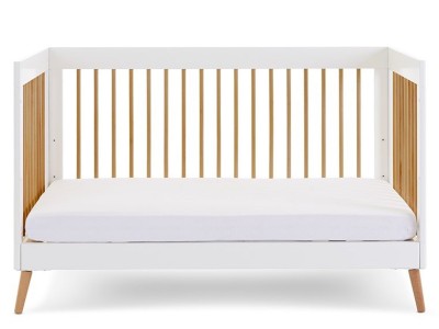 Obaby Maya Cot Bed - White with Natural | Baby Snooze