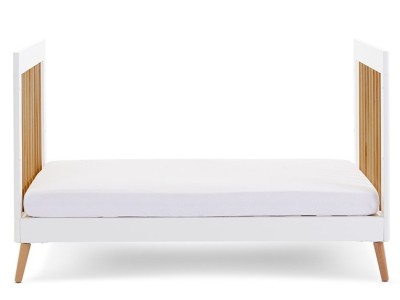 Obaby Maya Cot Bed - White with Natural | Baby Snooze