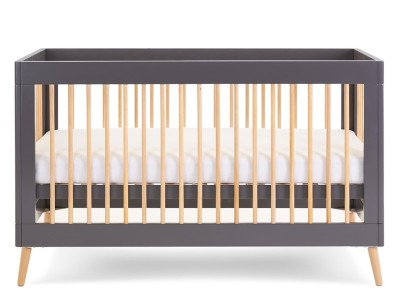 Obaby Maya Cot Bed - Slate with Natural | Baby Snooze