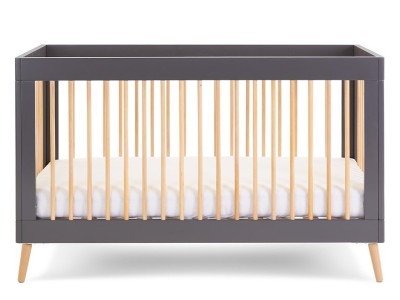 Obaby Maya Cot Bed - Slate with Natural | Baby Snooze