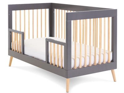Obaby Maya Cot Bed - Slate with Natural | Baby Snooze