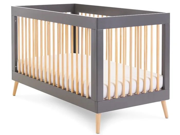 Obaby Maya Cot Bed - Slate with Natural | Baby Snooze