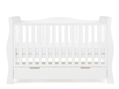 Obaby Stamford Luxe Cot Bed - White | Baby Snooze