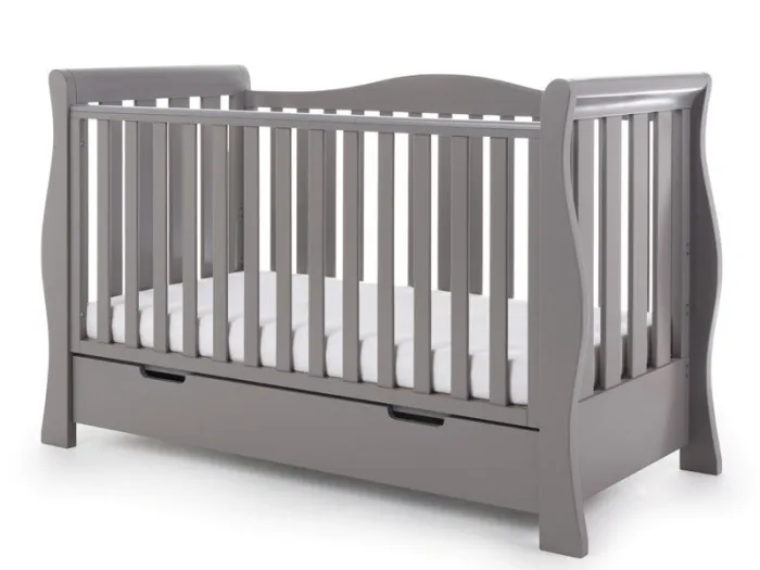 Obaby Stamford Luxe Cot Bed - Taupe Grey | Baby Snooze