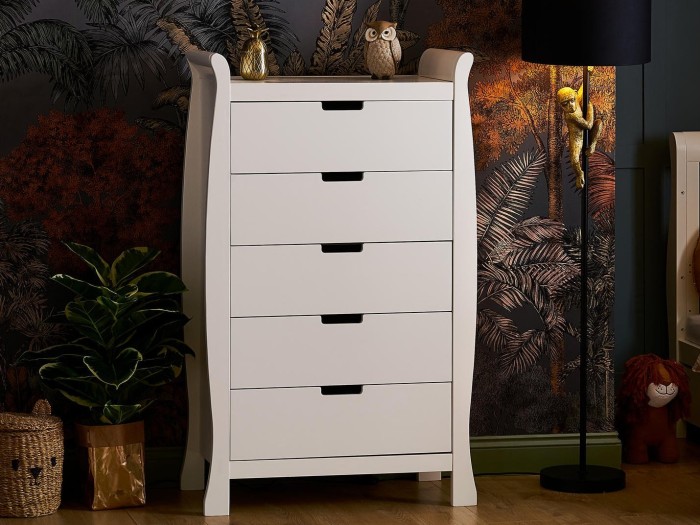 Obaby Stamford Tall Chest Of Drawers - White | Baby Snooze