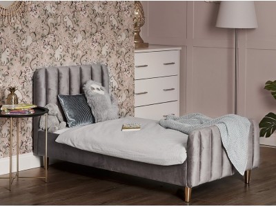 Obaby Gatsby Velvet Toddler Bed - Velvet Grey | Baby Snooze