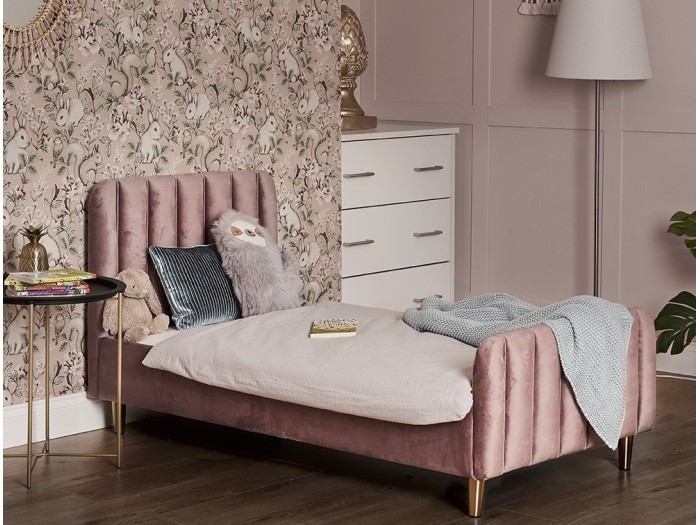 Obaby Gatsby Velvet Toddler Bed - Velvet Pink | Baby Snooze