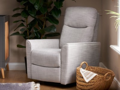 Savannah Swivel Glider Recliner Chair - Pebble | Obaby