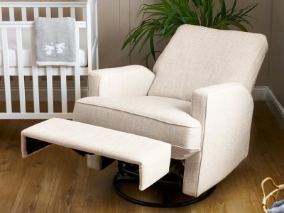 Obaby Madison Swivel Glider Recliner Chair in Oatmeal