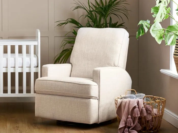 Obaby Madison Swivel Glider Recliner Chair - Oatmeal